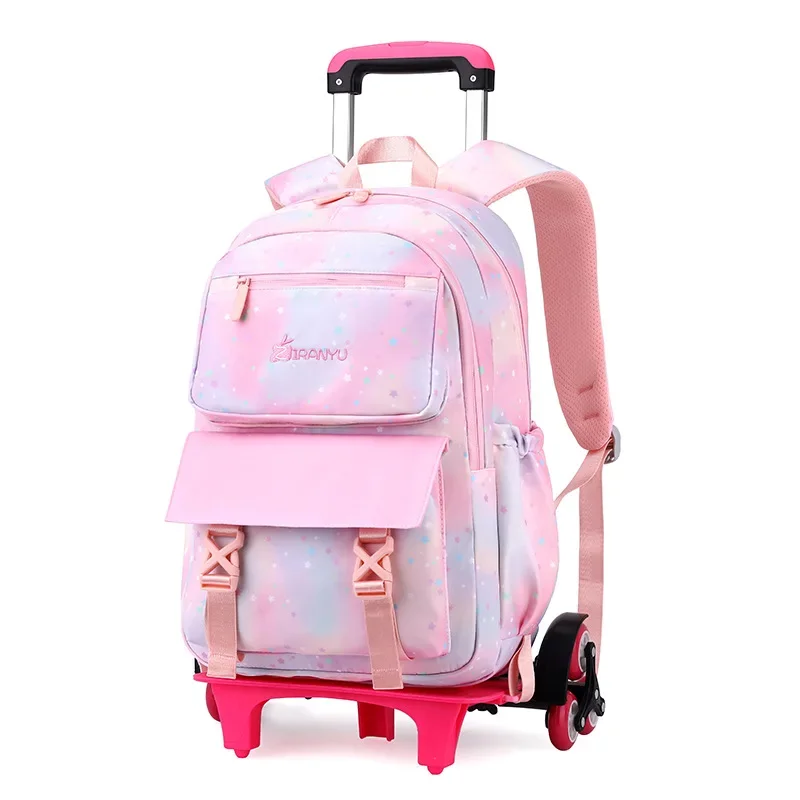 School Wheeled Backpack For Girls School Bag With Wheels Trolley Bag Rolling Student Backpack Travel Bags Kids School Bag