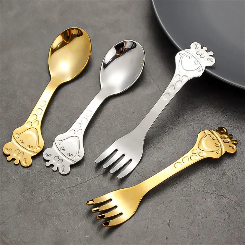 1/5PCS Fawn Spoon Versatile Safe For Children. Of Human Engineering Unique Design Gold Popular Choice Non-toxic Lovely Utensils