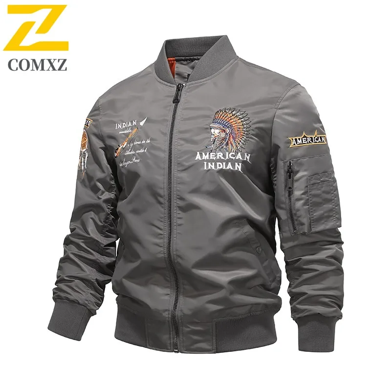 

Pilot Jacket Men's Heavy Duty Embroidery Baseball Coat Plus Size Workwear Spring Autumn New Arrival Casual Fashion Outerwear
