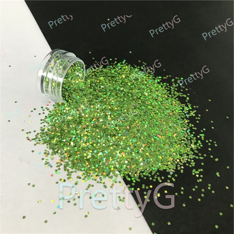 PrettyG 1 Box 13 Colors 1MM Star Shape Colorful Holographic Glitter Gel Nail Art Decoration Handwork DIY Accessories