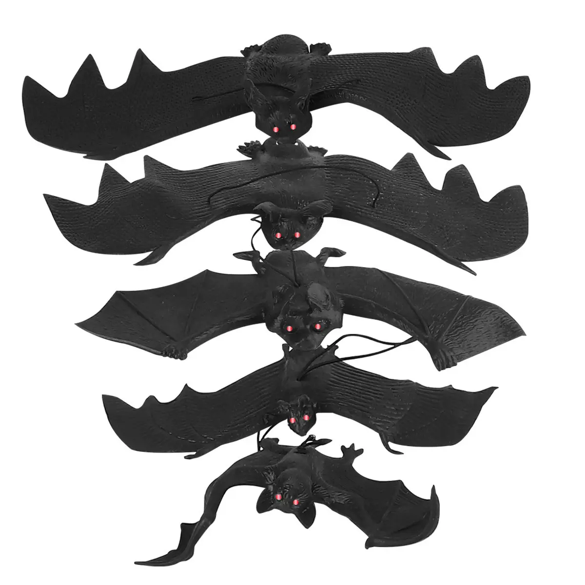 

5Pcs Bat Hanging Decorations Halloween Props Spooky Simulation Bat Party Supplies Horror Indoor Outdoor Halloween Yard Decor