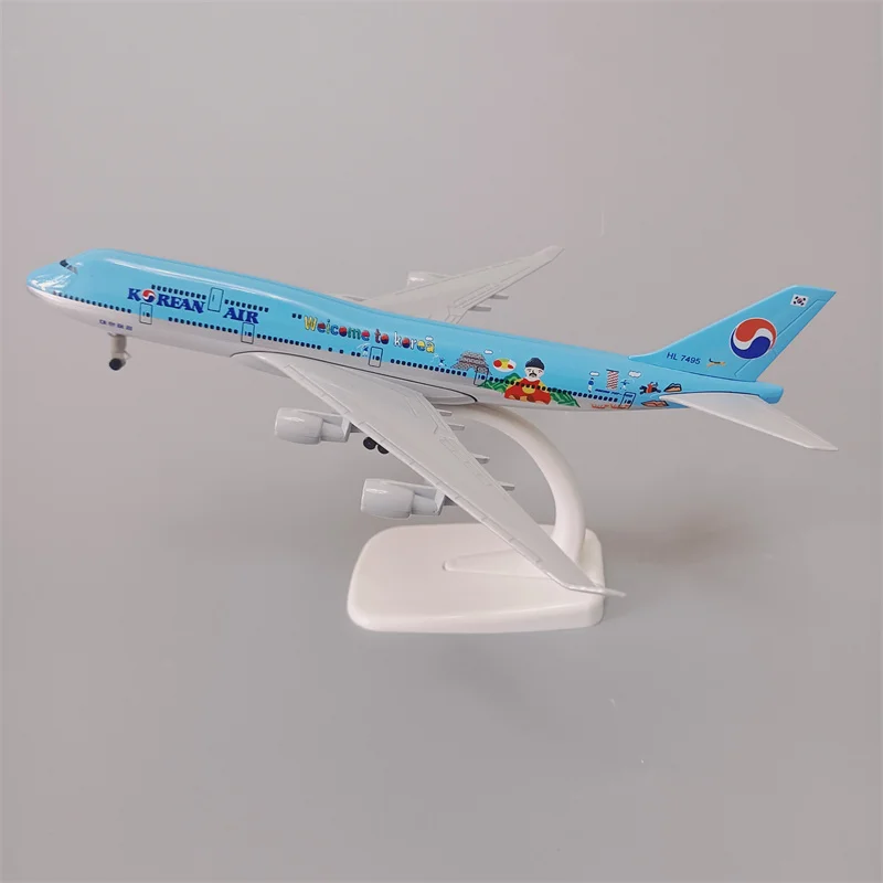 20cm Alloy Metal KOREA KOREAN AIR Boeing 747 B747 Airways Airplane Model Diecast Air Plane Model Aircraft w Wheels Aeroplane