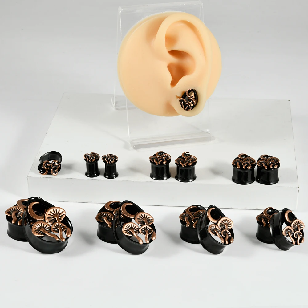 1PC Stainless Steel Mushroom Moon Water Drop Ear Tunnels Plugs Expander Stretcher GaugeBody Piercing Body Jewelry 8MM-25MM