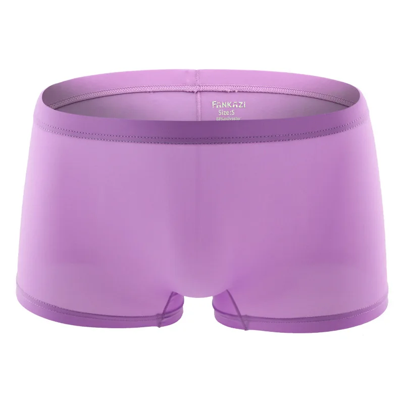 

Men's Bulge Boxy Underwear Nylon Seamless Boxer Briefs Gays Low Waist U Pouch Solid Color Breathable Underwear Youth Cozy Trunks