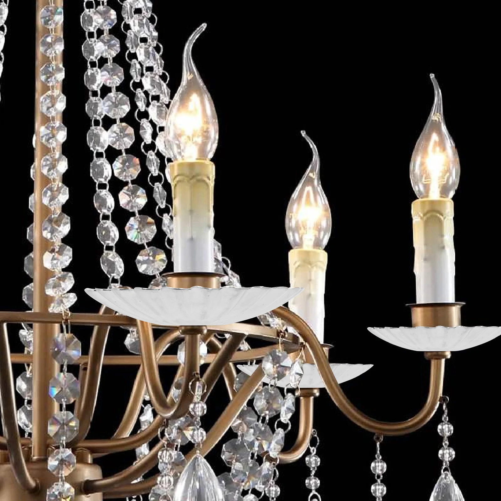 

12Pcs Flower Shaped Lamp Cover Case Iron Material Retro Style Lamp Decoration Home Lighting Plate Cover Replacement