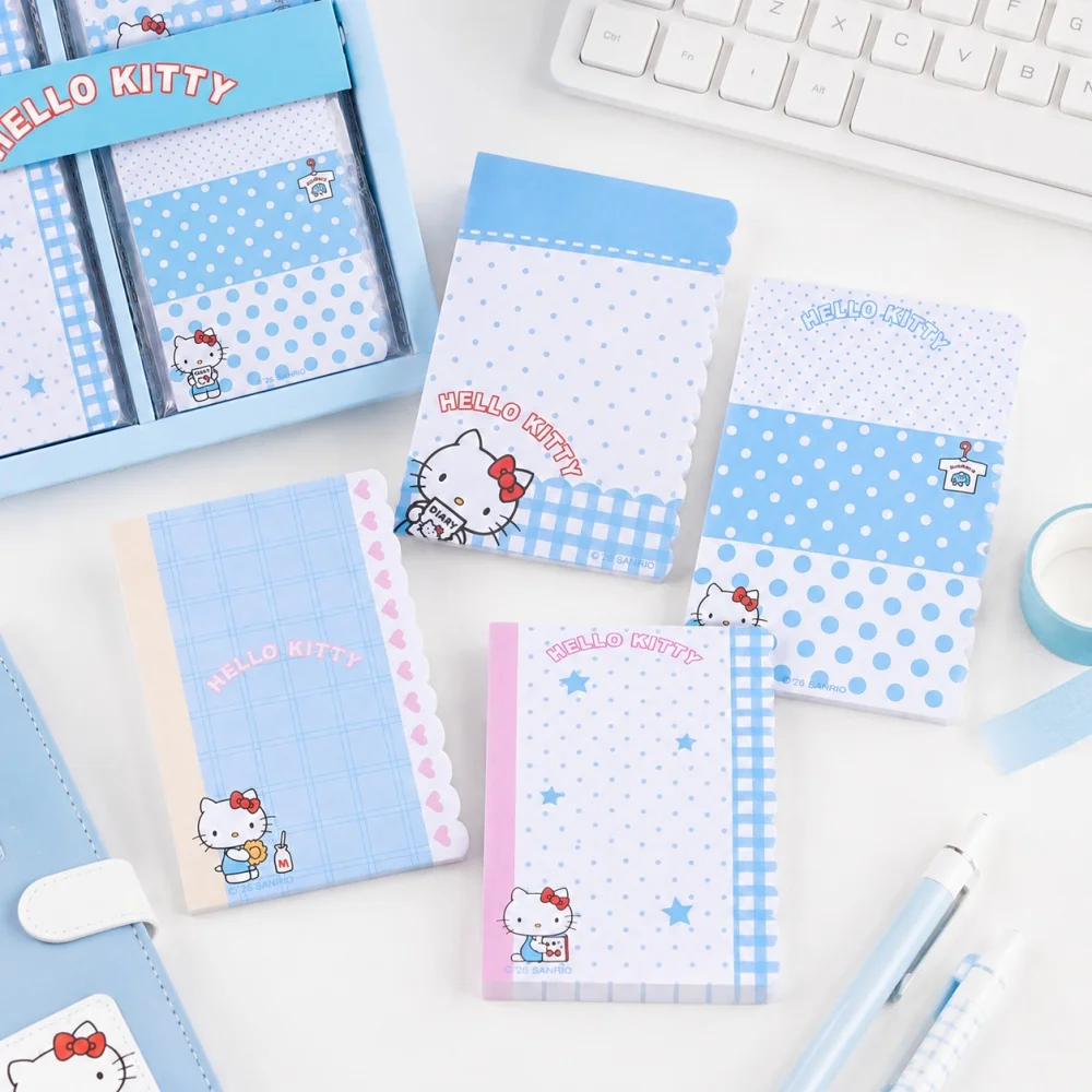 Genuine Sanrio Hello Kitty Lace Border Memo Notes M5 Portable Writing Pad for Women Journal Planner Desk Decor Gifts