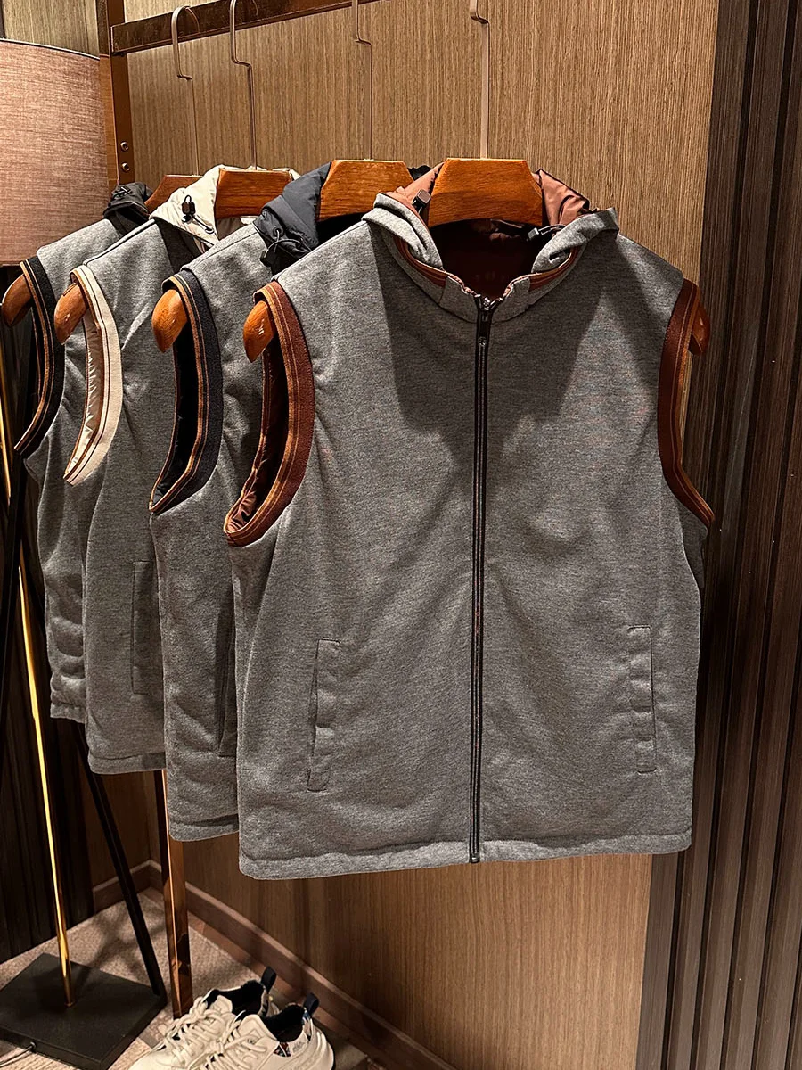 Cloud Soft Touch Double Sided Wearable Detachable Cap Vest Men's High End Spring New Style Casual Style Standard Fit Polyeste...