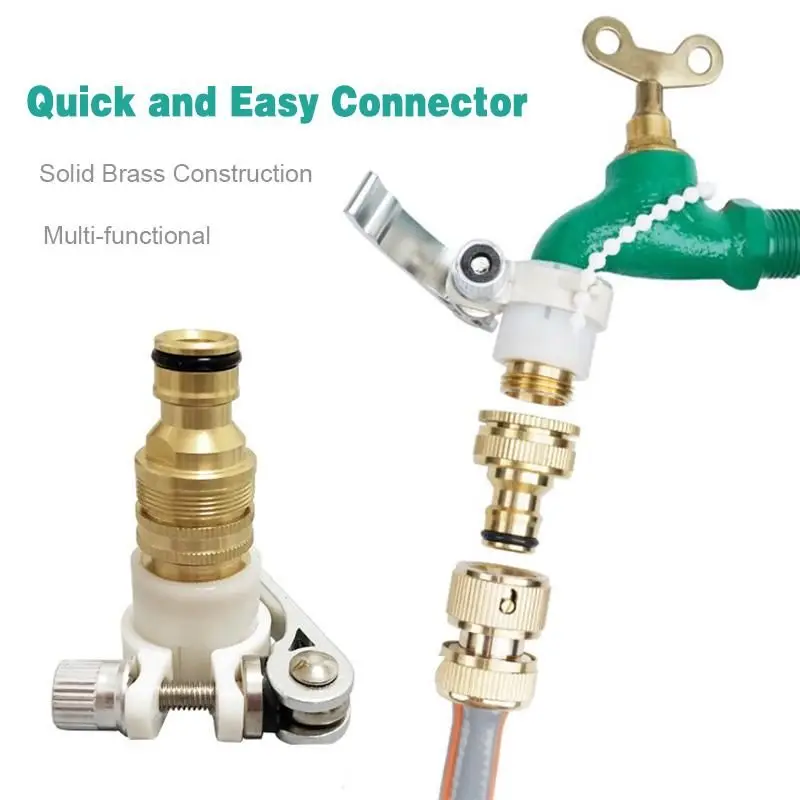 3-in-1 Brass Hose Tap Connector Set Universal Faucet Connector Washing Machine Faucet Water Gun Water Pipe Connection Accessory