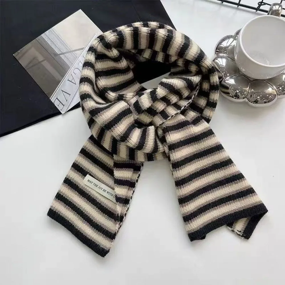 

New Knitted Neck Warmer Windproof Stripe Neckerchief Coldproof Warm Shawl Gift