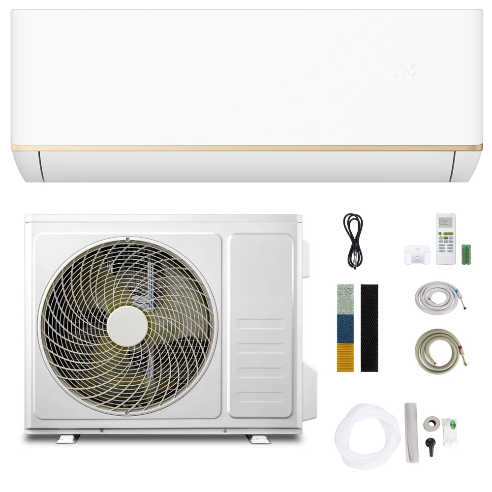 9000btu heat cooling smart purified air golden wall split  conditioner  with central ventilation system