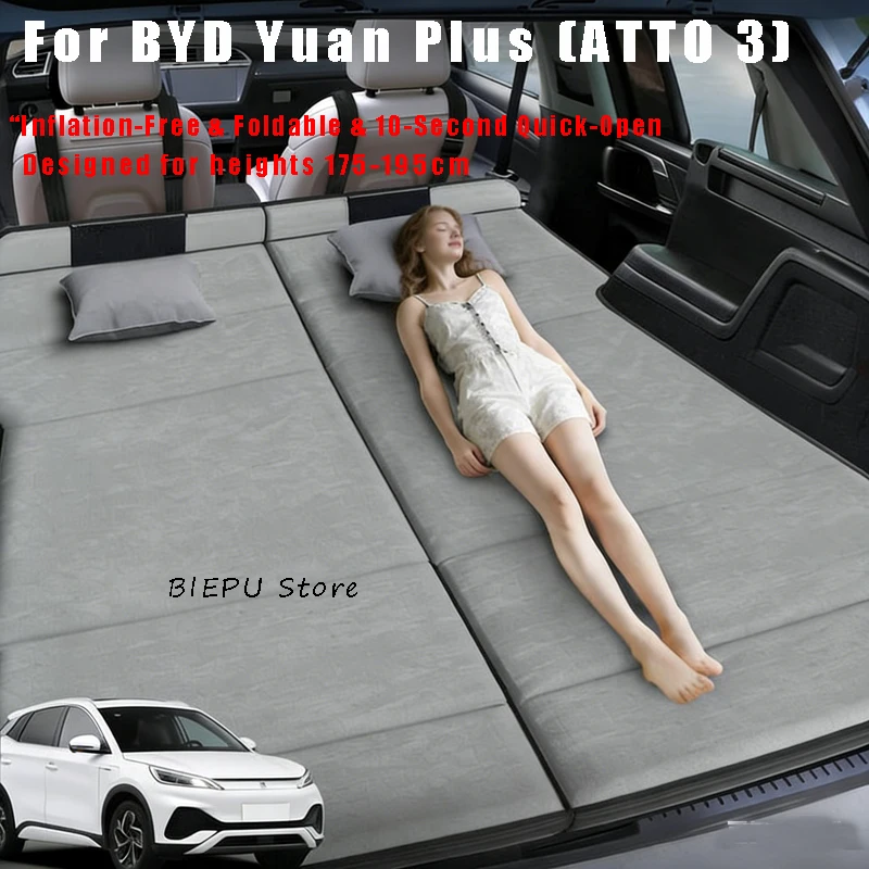 Foldable Car Trunk Sleeping Pad Fit For For BYD Yuan Plus  ATTO 3  Modified Auto Co-pilot Outdoor Camping Travel Mattress Car