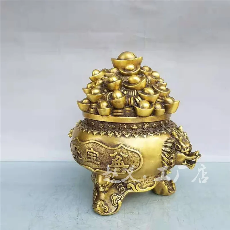 Brass Ornament Copper Ingot Treasure Bowl Home Crafts Wholesale