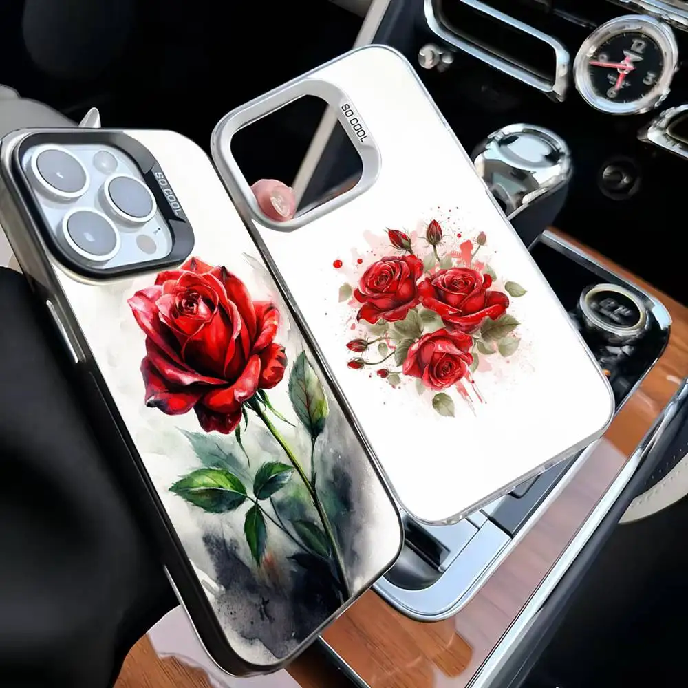 

Hand Drawn Roses Phone Case For iPhone 16,15,14,13,12,11,Mini,Pro,MAX White Matte Shockproof Cover