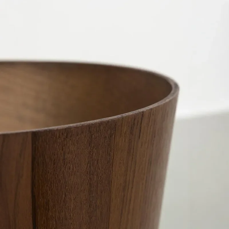 Simple Practical Wooden Trash Can Black Walnut Living Room Paper Basket Office Waste Storage Bucket Household Garbage Bin