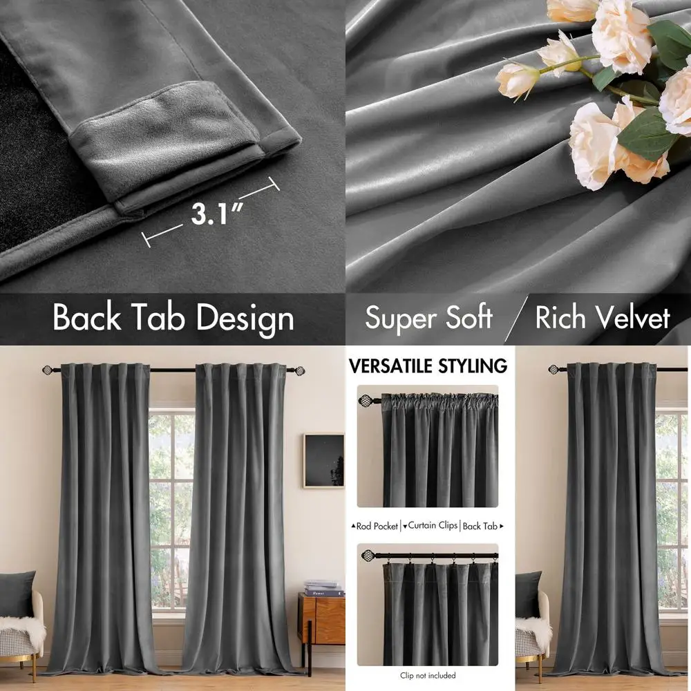 

Роскошные затемняющие бархатные шторы 84, 2 панели, термоизолированные, мягкие шторы для дома, W52 x L84