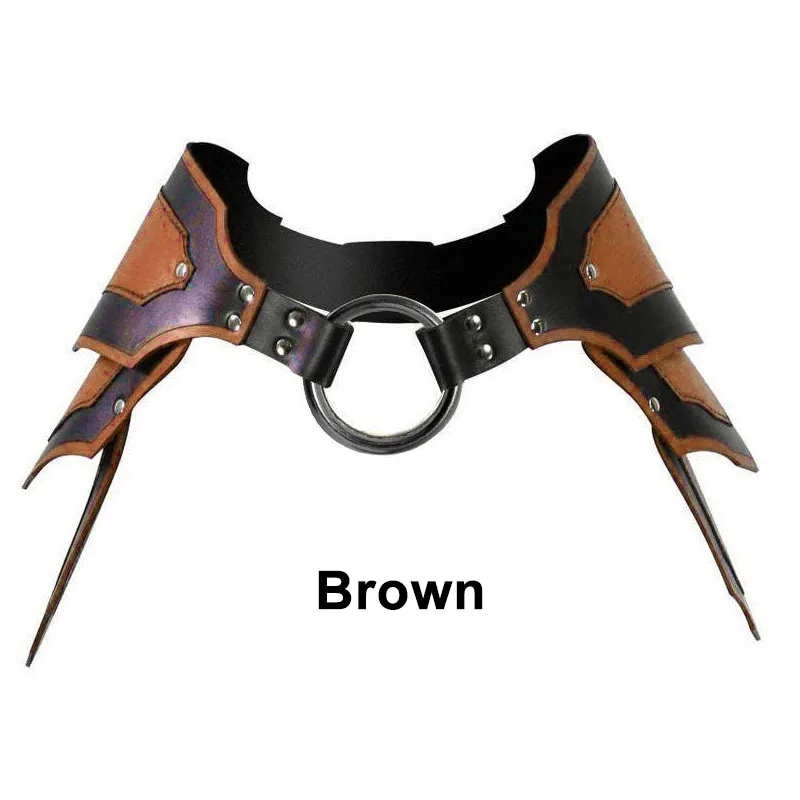 Średniowieczny renesansowy skórzany pierścień PU Faulds Viking Knight Ranger Witch Cosplay Costume Tasset Armor LARP Halloween Props