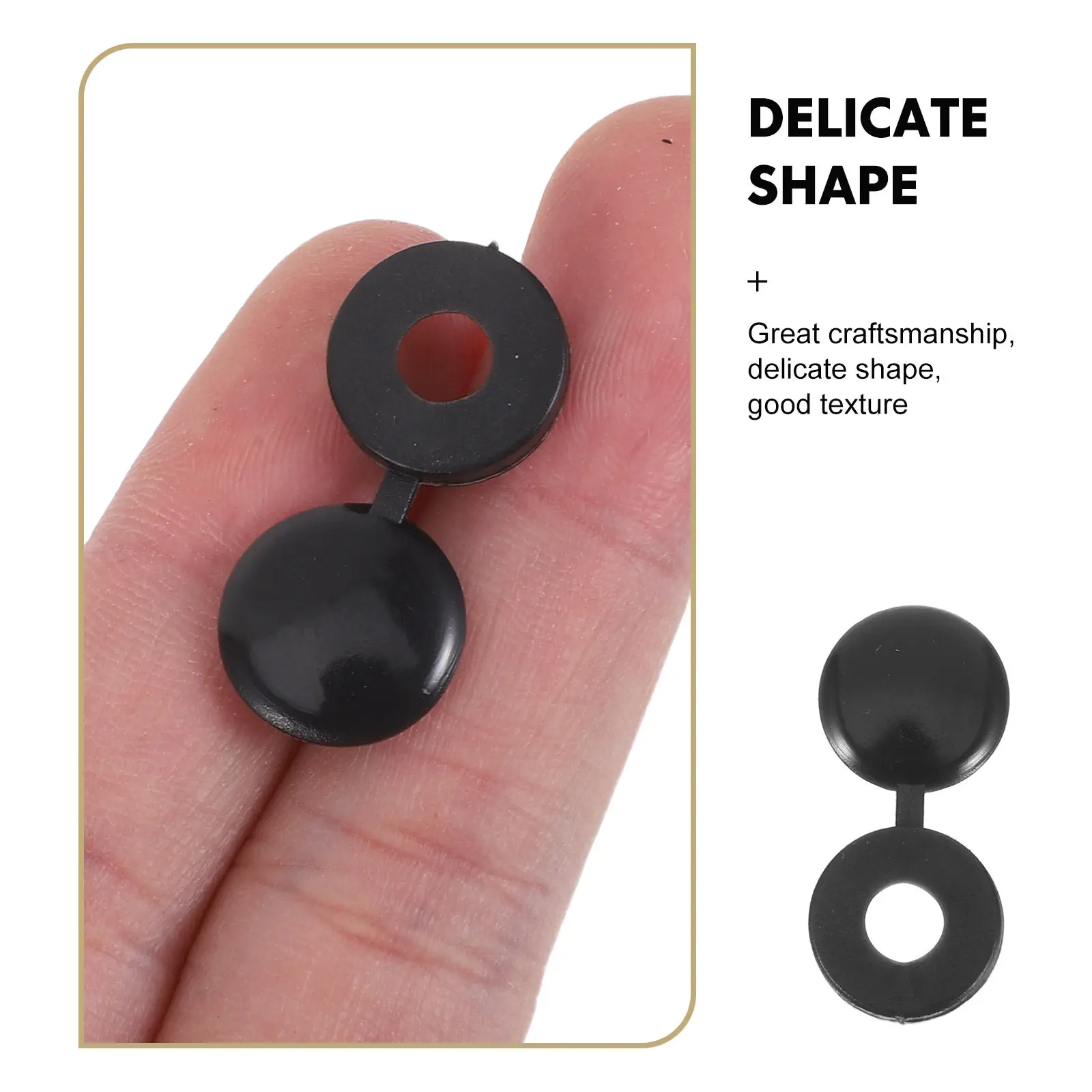 200Pcs Plastic Screw Caps Covers 5.3mm Black Decorative Hole Plugs for Furniture Screw Head Protection Cabinet Cupboard Wardrobe - view 5