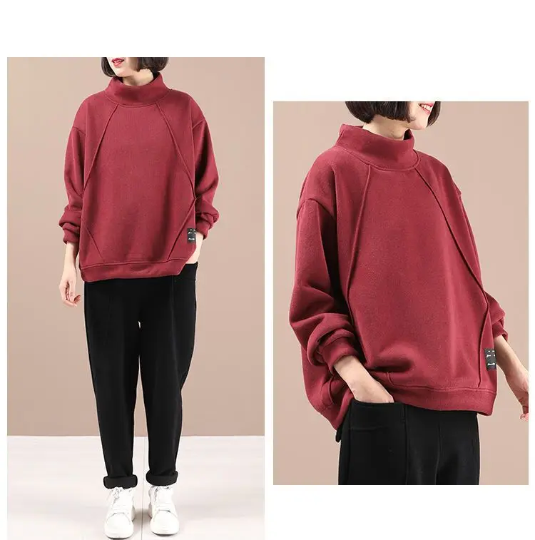 Fashion Sweatshirts Thickened Velvet Korean Style Loose Tops for in Winter Elegant Style Large Size Versatile Women Clothing