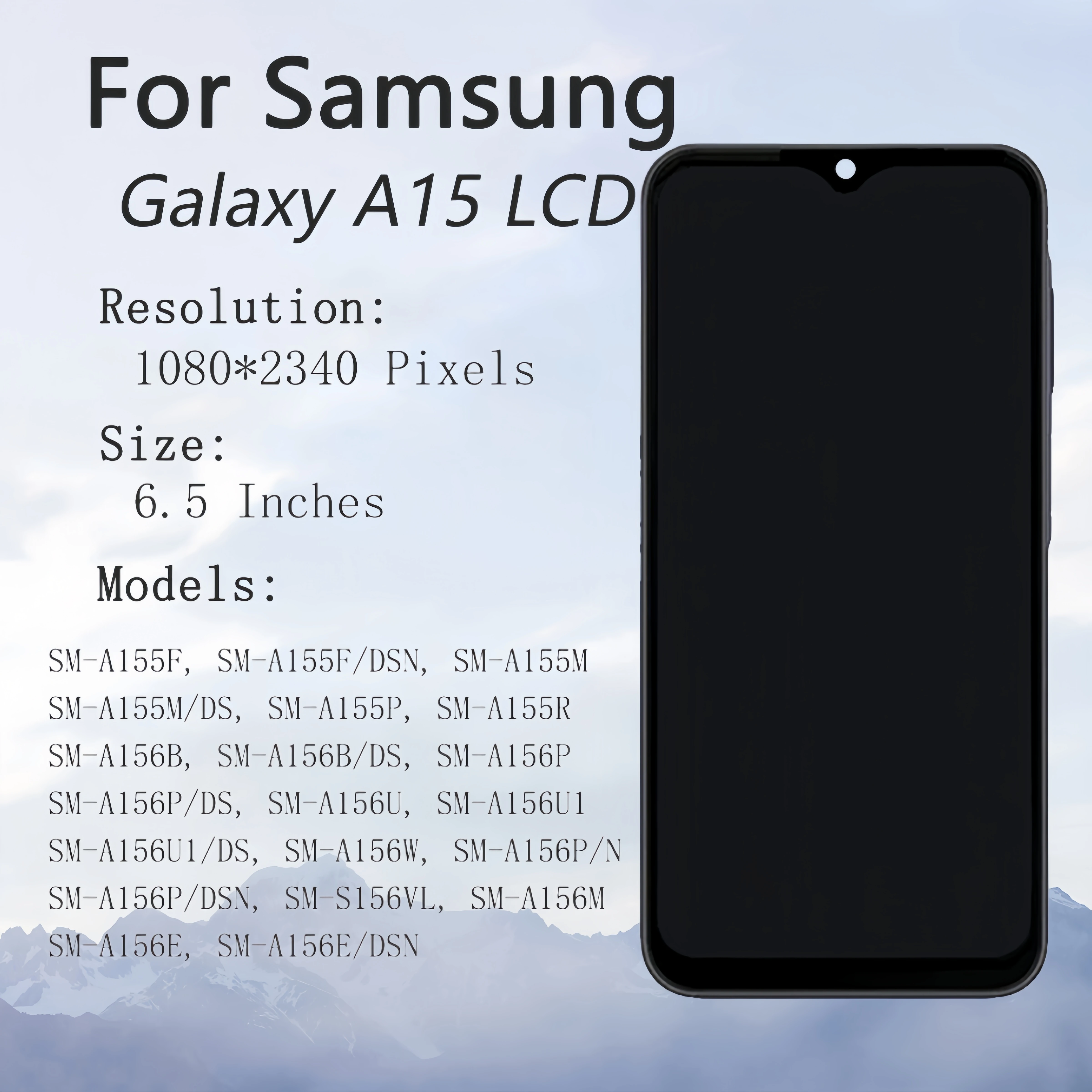 LCD Display Touch Screen Digitizer Assembly Replacement,for Samsung Galaxy A15 5G, A156,SM-A156B,A155F,A156M,A155F/DSN,A156P