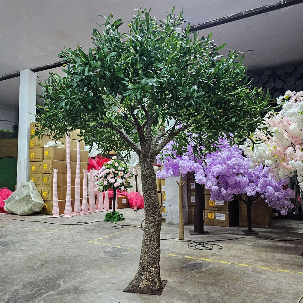 

Removable Simulation Olive Tree with Fruit Custom Green Leaf Artificial Tree for Home Decor