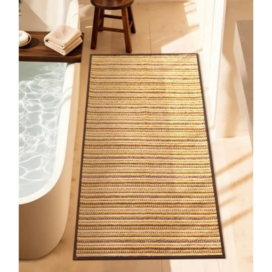 

Non Slip Bath Mats for Bathroom 24x48 Absorbent Bathroom Rugs Mat Quick Dry Woven Sink Laundry Kitchen