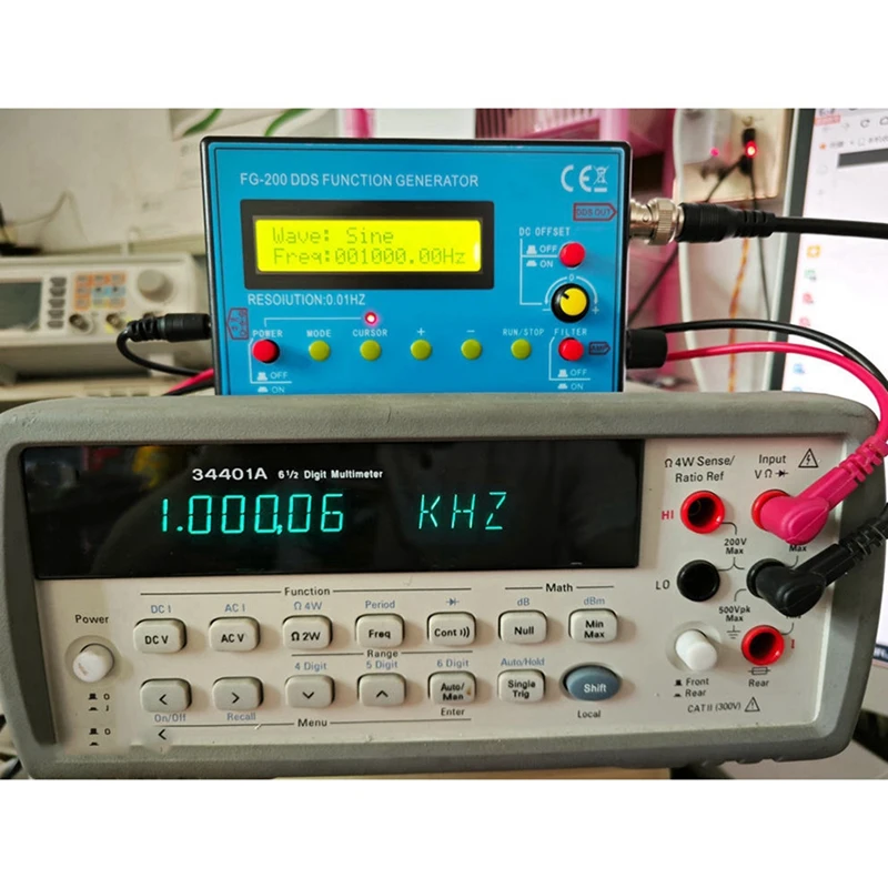 ABYC FG-200 DDS Function Signal Generator Frequency Counter 0.01Hz -500KHz Signal Source Module Sine+Square+Sawtooth Waveform