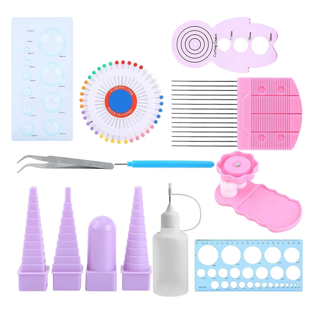 

A76X-11 в 1, набор инструментов для квиллинга, бумага для квиллинга, поделки из бумаги, щипцы, расческа, линейка, штифты, набор бордюрных инструментов