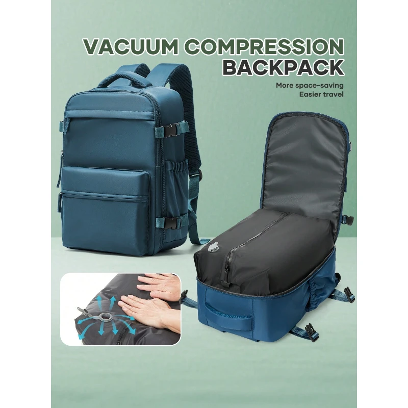 Travel Backpack Vacuum Compression Waterproof Fits 14 Inch Laptop Large Capacity for Weekend Business Gift