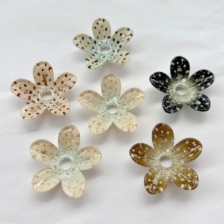 10 pieces of 34mm five petal Rhinestone bead jewelry suitable for making various DIY decorations in jewelry and hair accessories