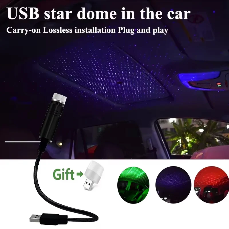 

1 шт. атмосферная лампа мини светодиодная USB крыша звезда ночник галактика лампа декоративная для автоматического проектора на крыше случайно отправляют цвета