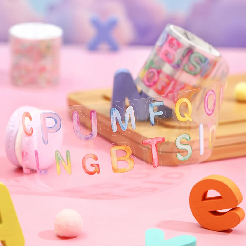 3 ม้วน/ถุงตัวอักษร Land Series สัตว์เลี้ยงกันน้ํา Die-Cut เทปกาวเทป DIY คู่มือปฏิทินโน้ตบุ๊คแว่นตากรอบรูป