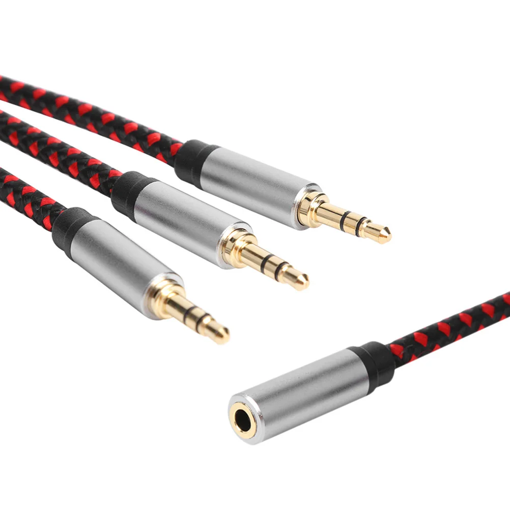 

Headphone Audio Splitter 3-Way Audio Adapter Mic Headphone Port Converter Compatible for 35Mm Devices Sound Signal Cable