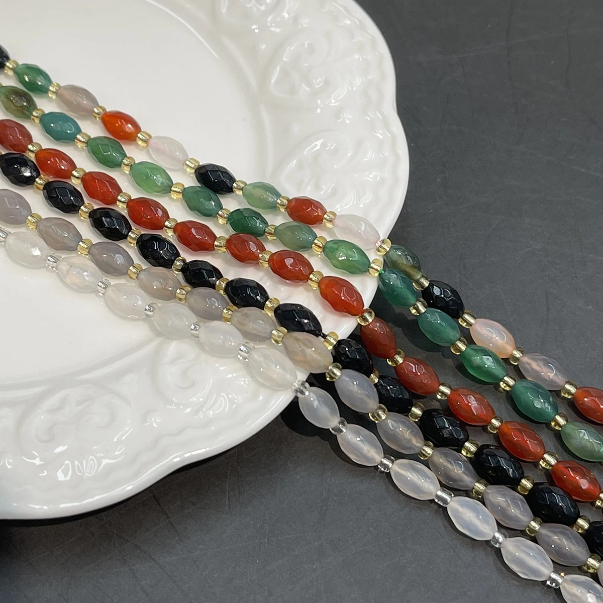 DIY Agates Beads Natural Stone Faceted Isolation Beads 5x9mm For Jewelry Making DIY Necklace Bracelet Chains Earrings Accessory
