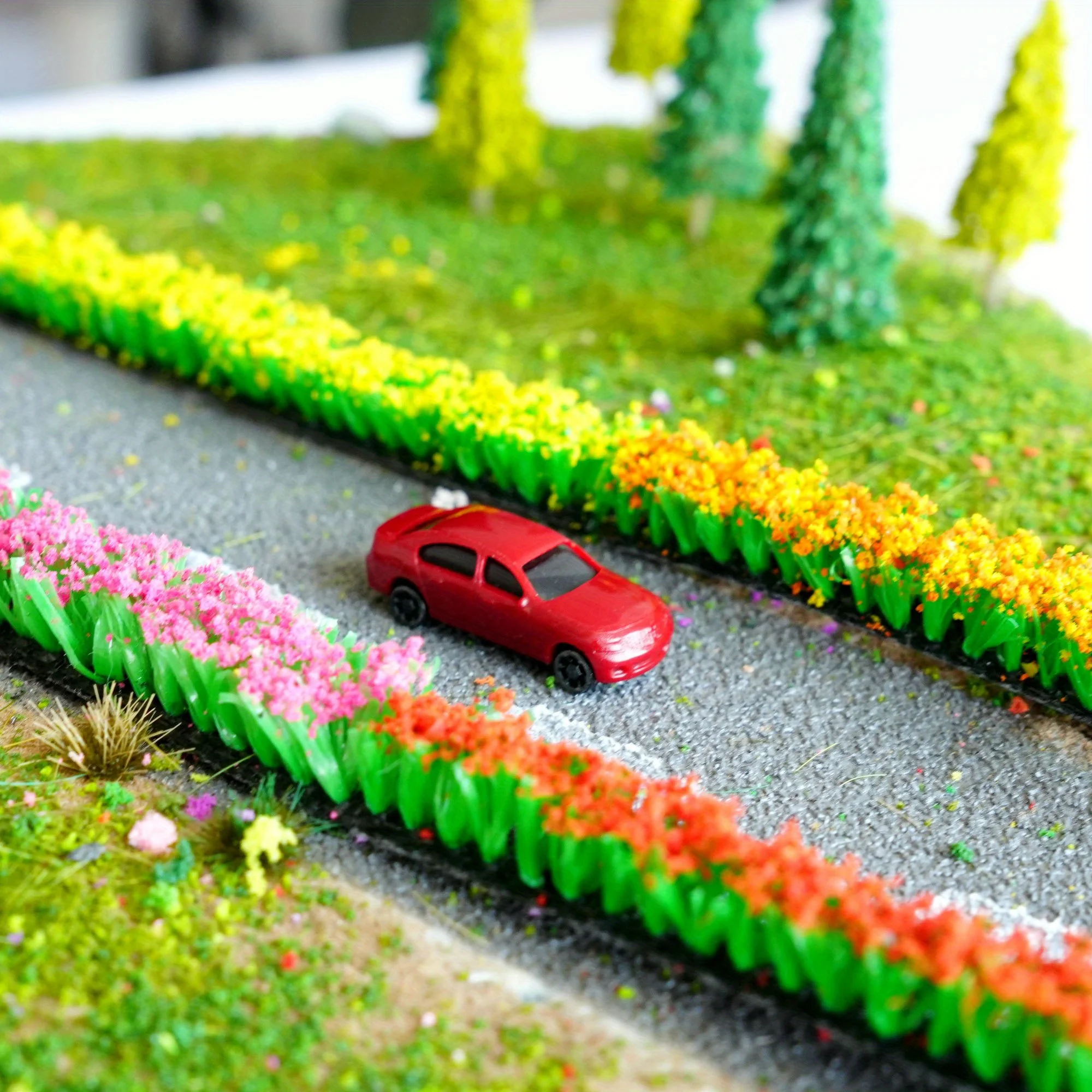 4Pcs Miniature Shrub Strips, 3.9 Inches Static Shrub Vegetation Groups Bush, Static Scenery Model Artificial Plants for DIY