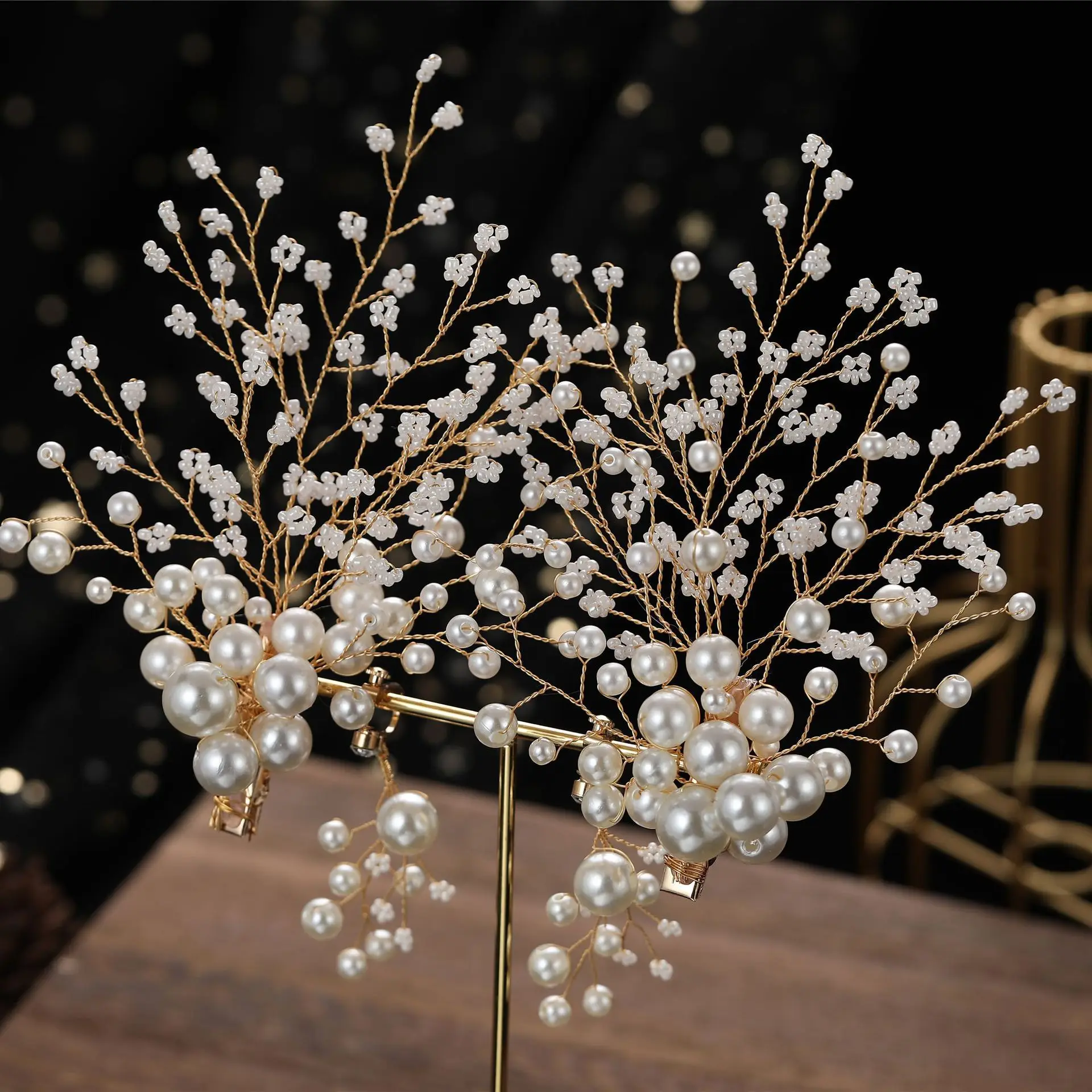 Headdress Princess New Wedding Hairpin Pearl Pop Pair Clip Super Fairy Head Catwalk Show Performance Birthday Party view 6