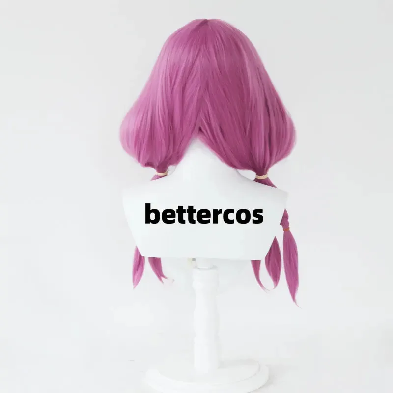 تأثيري فريرين هالة 60 سنتيمتر طويل الوردي مزدوجة ذيل حصان شعر مستعار مضفر مقاومة للحرارة الباروكات