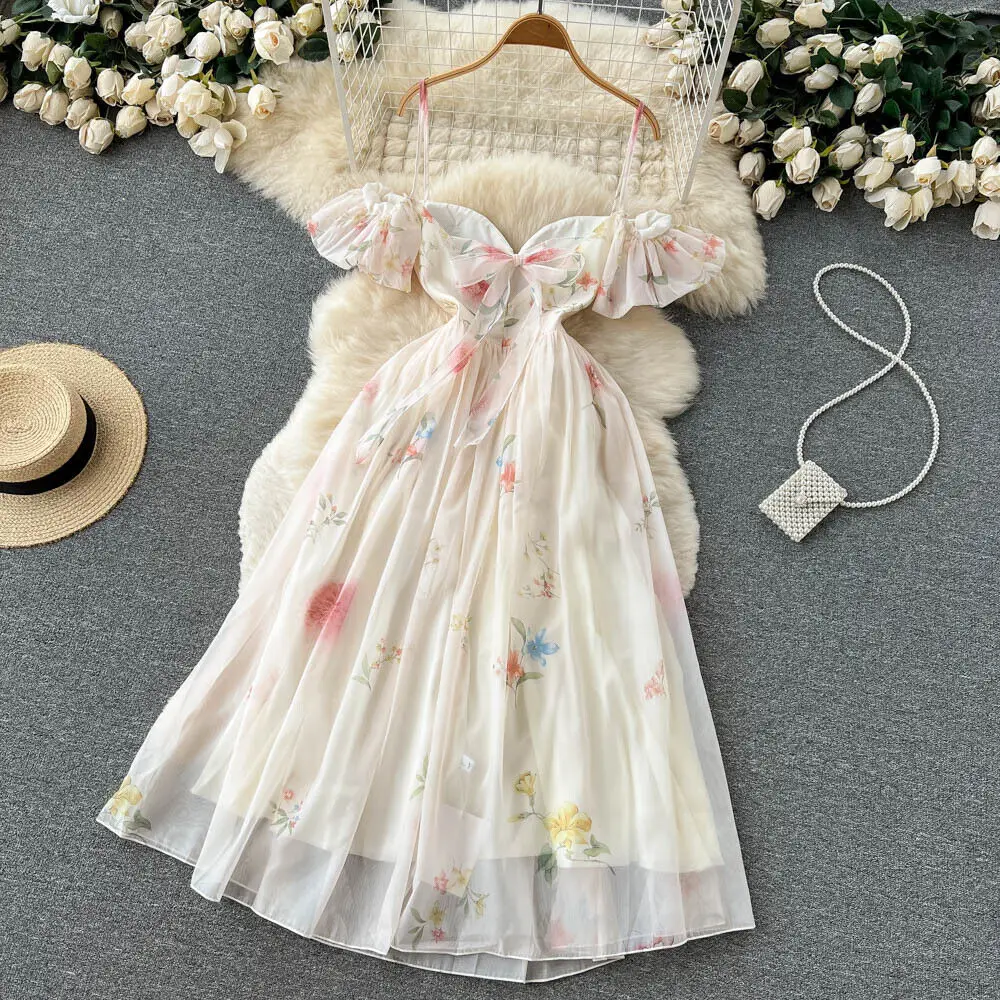 

Off The Shoulder Sexy Strap Dress Summer Strapless Corset Maxi Sundress