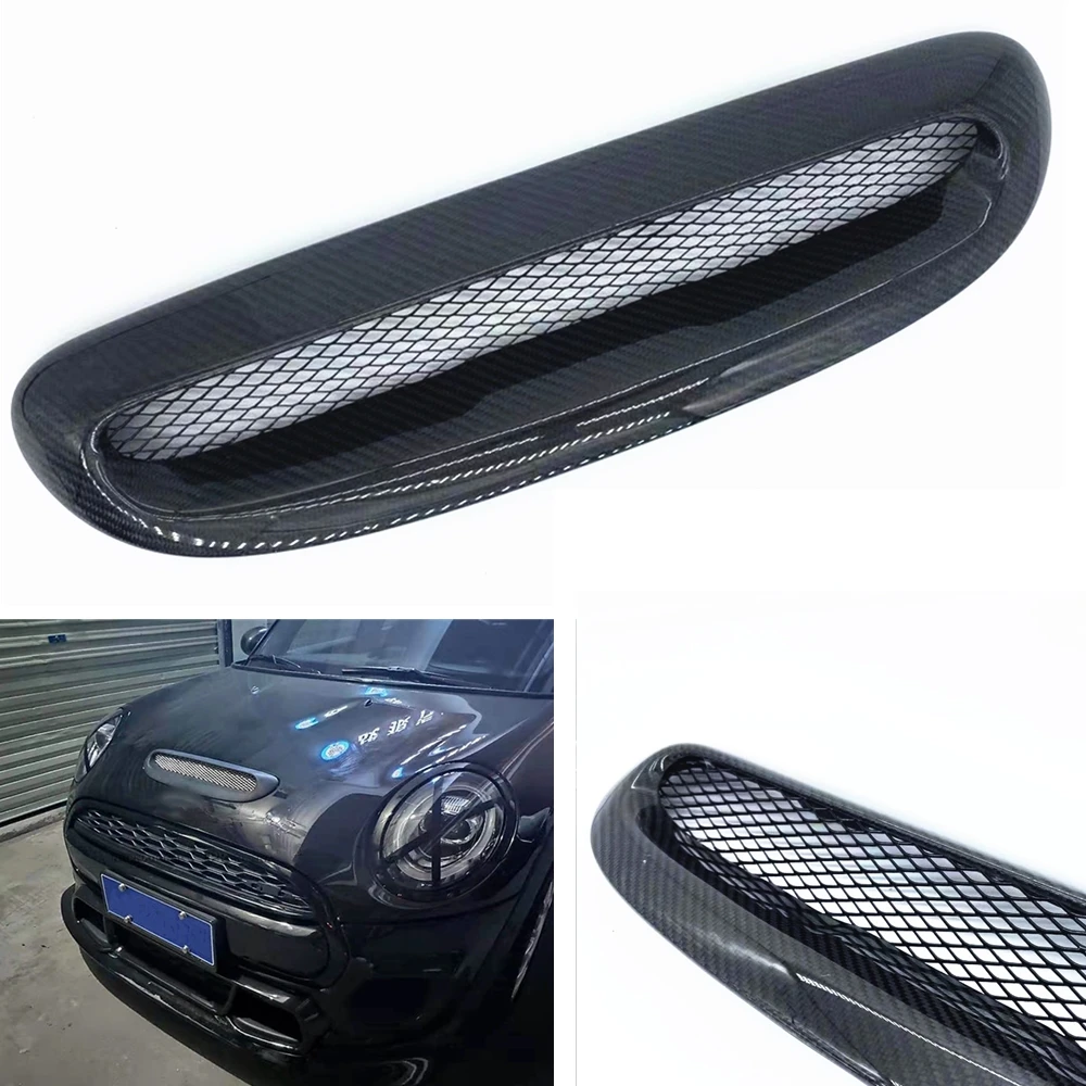 

Black Carbon Hood Bonnet Scoop Vent Cover For Mini Cooper F55 F56 F57 2014-2019