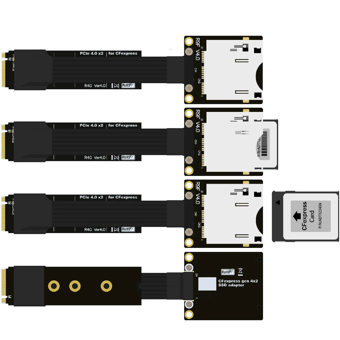 ADT Full Speed M.2 NVMe 2280 SSD to CFexpress Type-B PCIe 4.0 x2 Extension Cable for Xbox Memory Card Adapter for SSD CN SN530