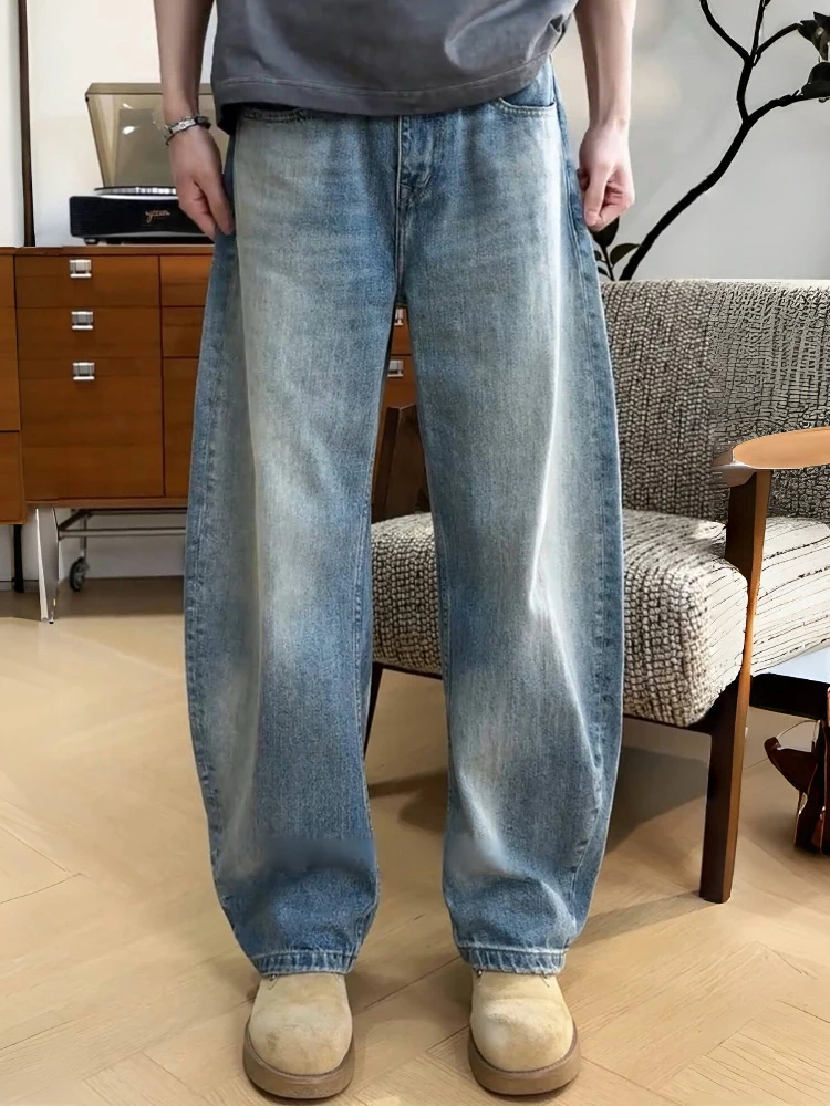 

American Sle Men's Faionable Loose Straight Leg Jeans Spring Autumn New Waed Knife Casual Banana Pants