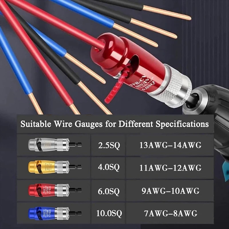 Wire Stripping Tool & Wire Twisting Connector,Electrician Drill Wire Stripper And Twister,Electrical Wire Twister Tool