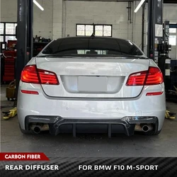 Carbon Fiber Racing Car Rear Bumper Diffuser Chin Lip Spoiler For BMW 5 Series F10 M Sport Sedan 2012-2016 528i 530i 535i 550i