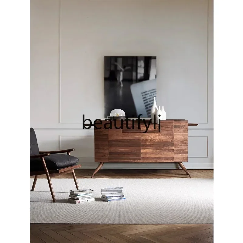 M178 Side cabinet Italian designer solid wood North American black walnut light luxury restaurant locker