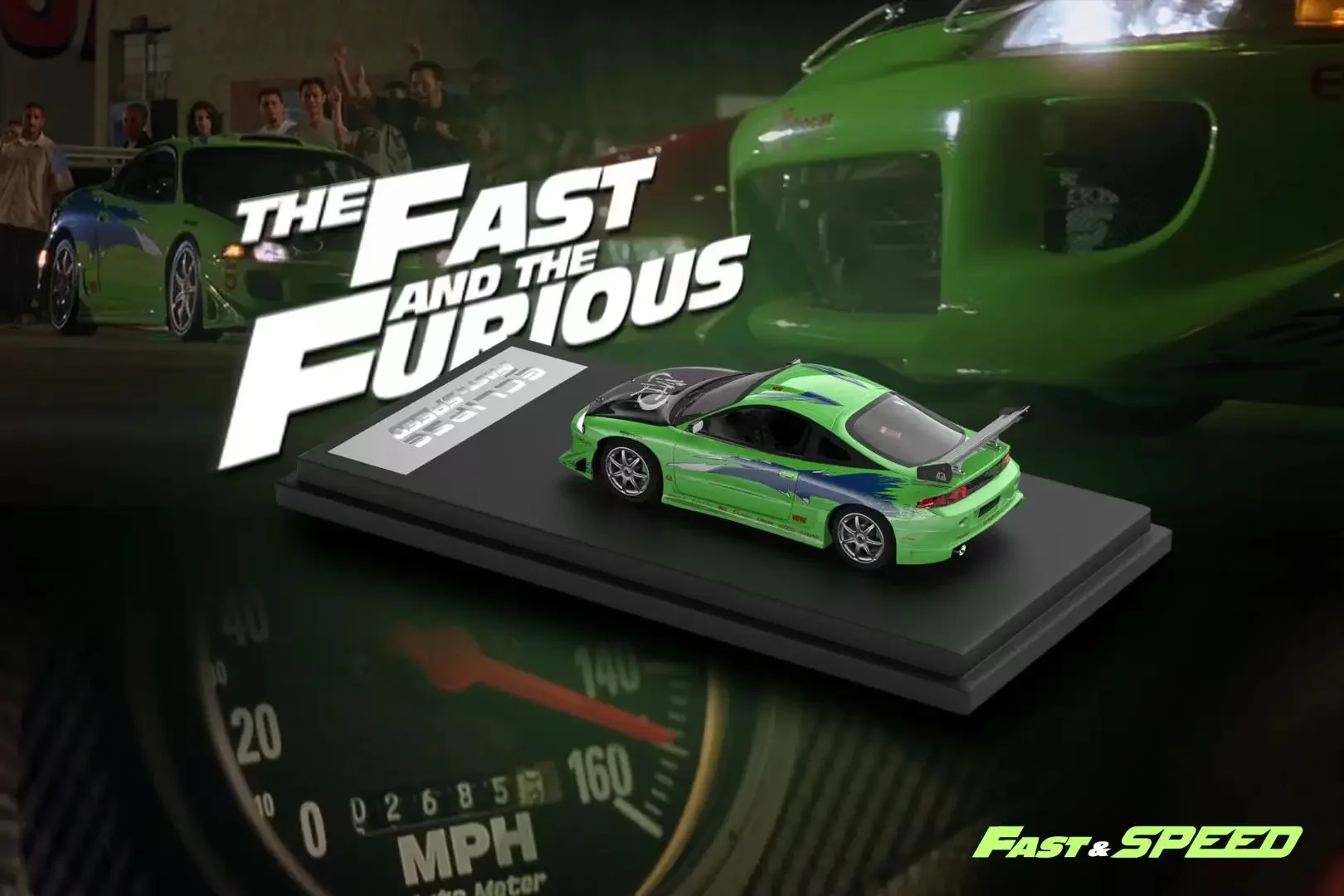 **Pre-order **Fast Speed FS 1:64 Eclipse D30 Robocar FNF Green Diecast Model Car
