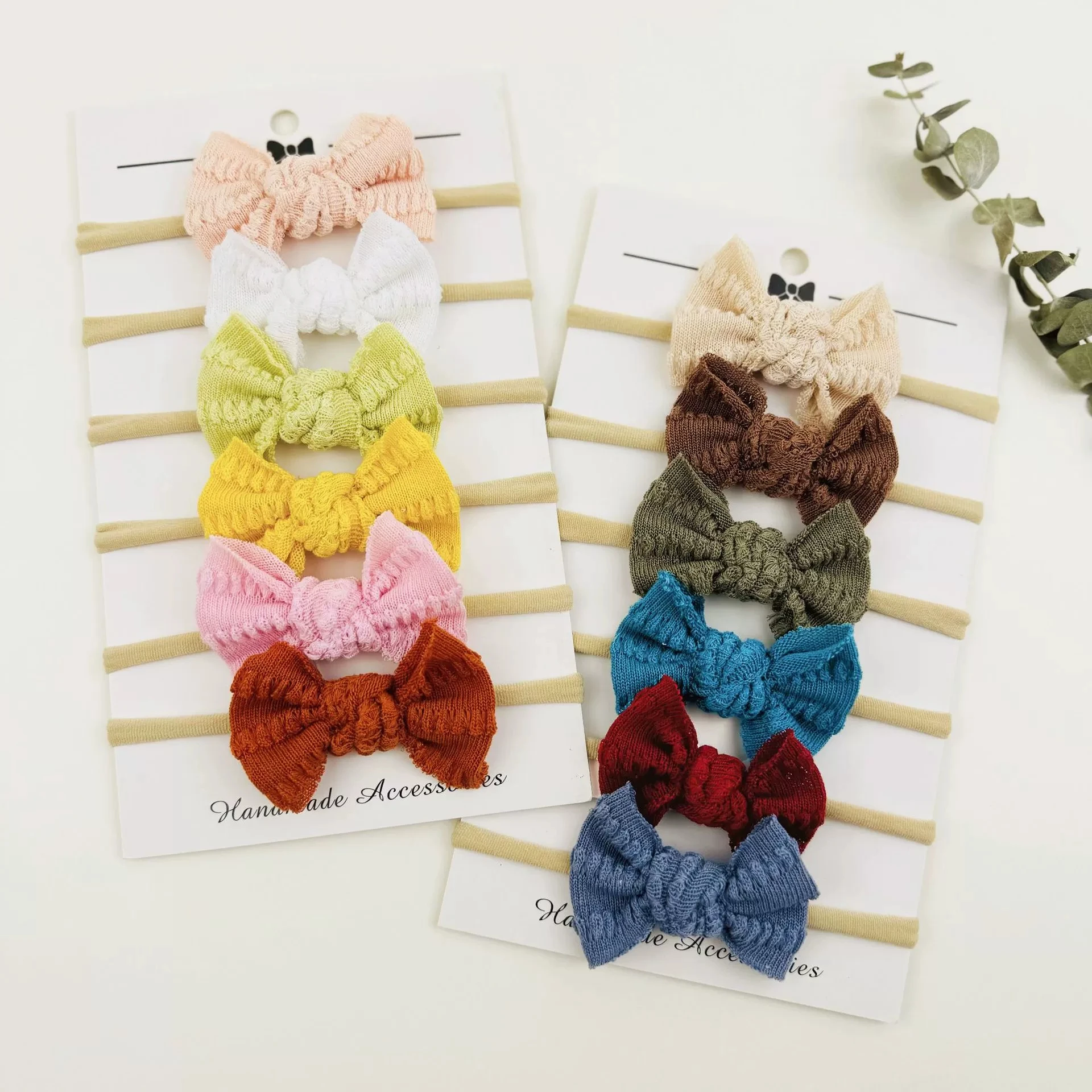 

Набор из 12 нейлоновых повязок для волос для новорожденных девочек, аксессуары для волос, милые банты-узелки, тюрбаны, детские повязки для волос