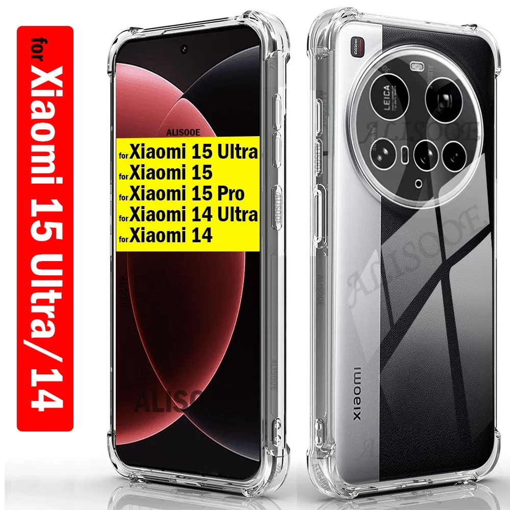 Transparent Funda for Xiaomi 15 Ultra 14T 14 13 Pro Case Ultra Thin HD Clear Soft Shockproof Cover for Xiaomi Redmi 14C Capa