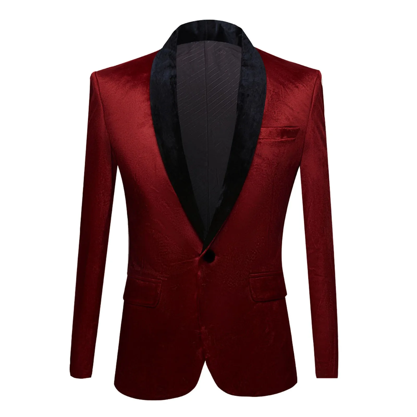 

Men Fashion Suit Jacket One Button Shawl Lapel Tuxedo Blazers Wedding Gown Party Dinner Blazer High Quality Male Suit Jackets