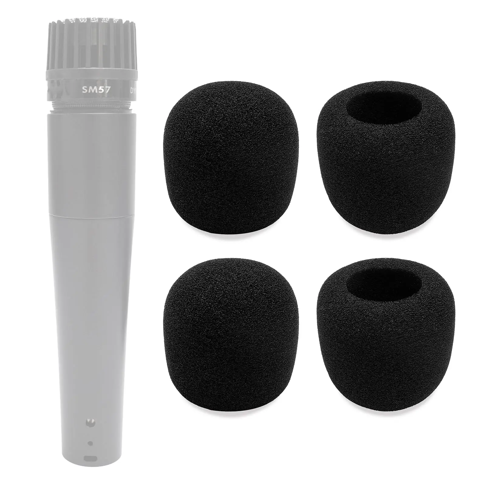 Paquete de 4 fundas para micrófono Shure SM57, Beta 57A, 545SD, micrófono de mano dinámico Pyle PylePro, PDMIC78, WEYMIC WM57