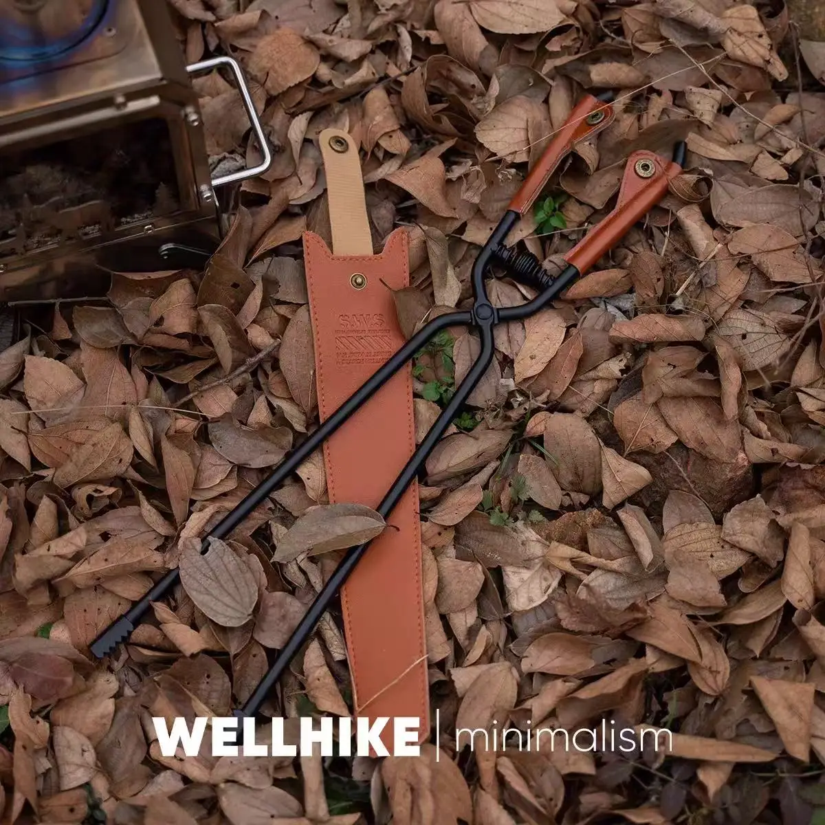 

WELLHIKE SWS огненный зажим для пикника, барбекю, утолщенный противоожоговой карбоновый зажим для огня, легкие портативные щипцы для огня из углеродистой стали