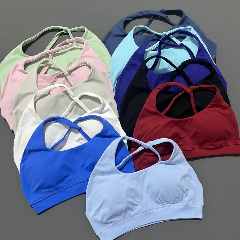

Impact Asymmetric Sports Bra High Support Strappy Woman Gym Bra Seamless High Stretch Yoga Tops Running Training Sportswear